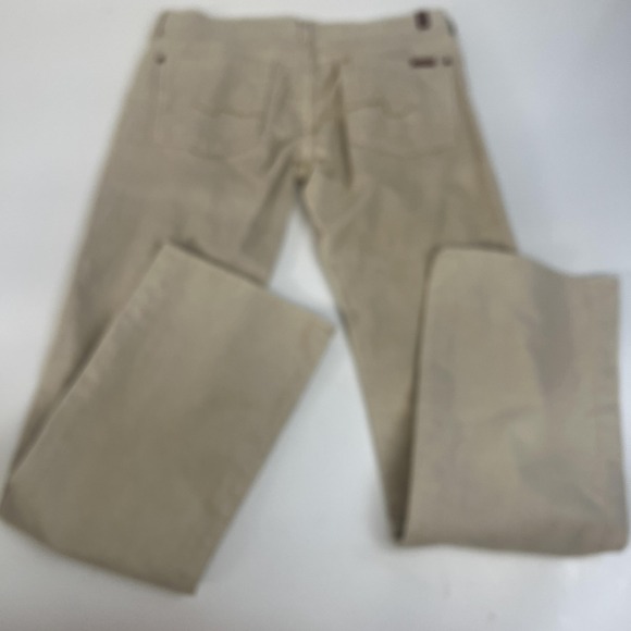 7 For All Mankind Corduroy Jeans Mens 32 Cream Bootcut Pants Made USA Stretch - Picture 2 of 16